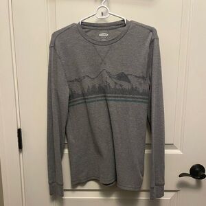 Men's Gray Graphic Long Sleeve Shirt Old Navy